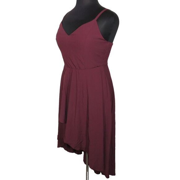 Halara Smocked Back Wrap Look Flowy High Low Maxi Dress Amaranth Size XL - Picture 6 of 11